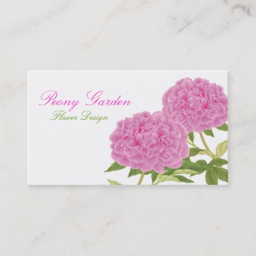 Peony Love Business Card (White)