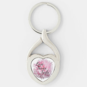 Peony Love Never Fails 1 Cor 13:8 Keychain