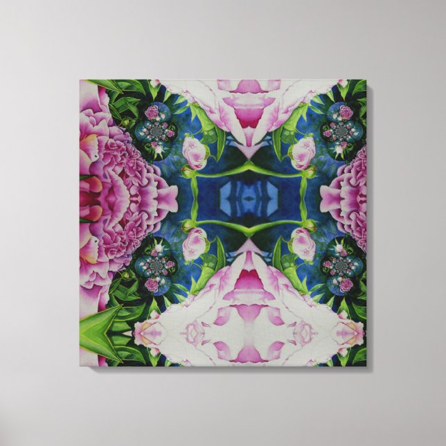 Peony Mandala 2 Canvas Print (Front)