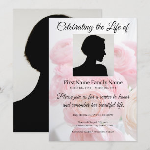 Peony memorial invitation