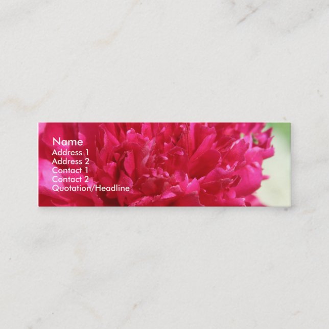 Peony Mini Business Card (Front)