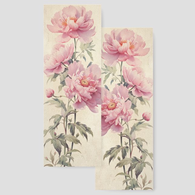 Peony November Birth Month Flower Two-sided Bookmarks (Front & Back)