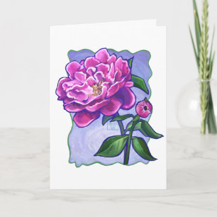Peony on Blue, Happy Mother's Day Card