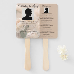 Peony order of service hand fan
