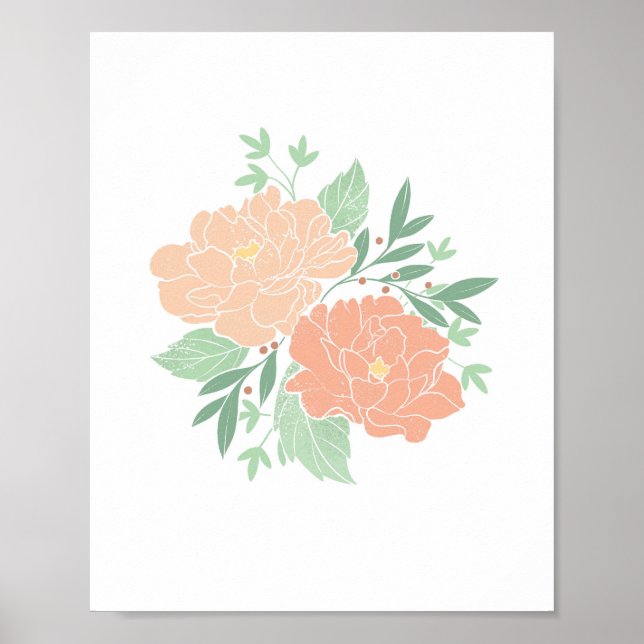 Peony Peonies Floral Boho Flower Print  (Front)