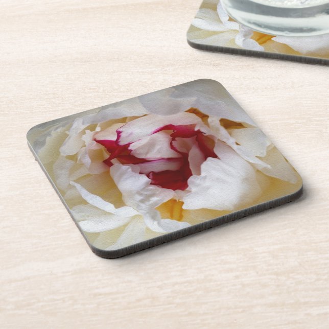 Peony petals beverage coaster (Left Side)