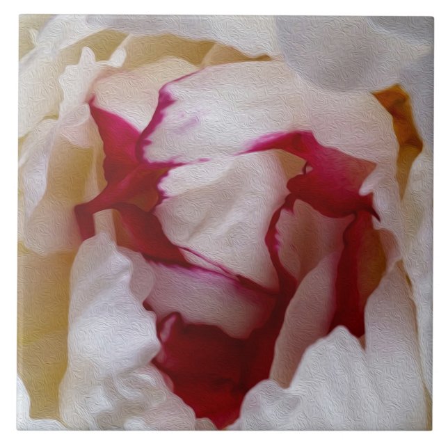 Peony petals ceramic tile (Front)