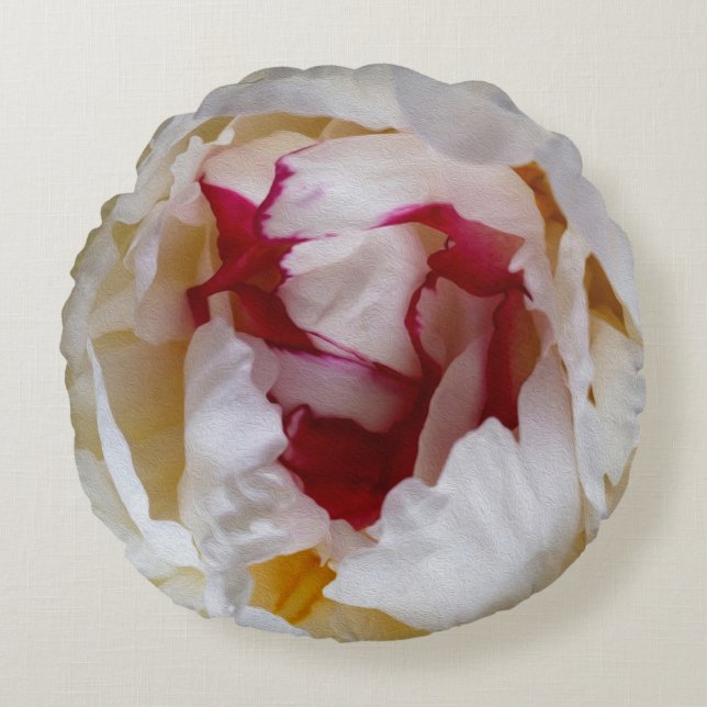 Peony petals round pillow (Front)