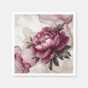 Peony Pink Abstract Napkins