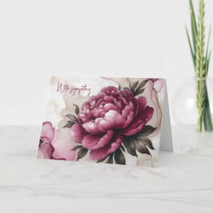 Peony Pink Abstract Sympathy Card
