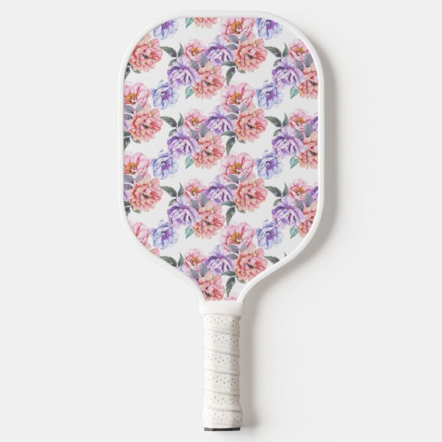 Peony Pink and Purple Pickleball Paddle (Front)