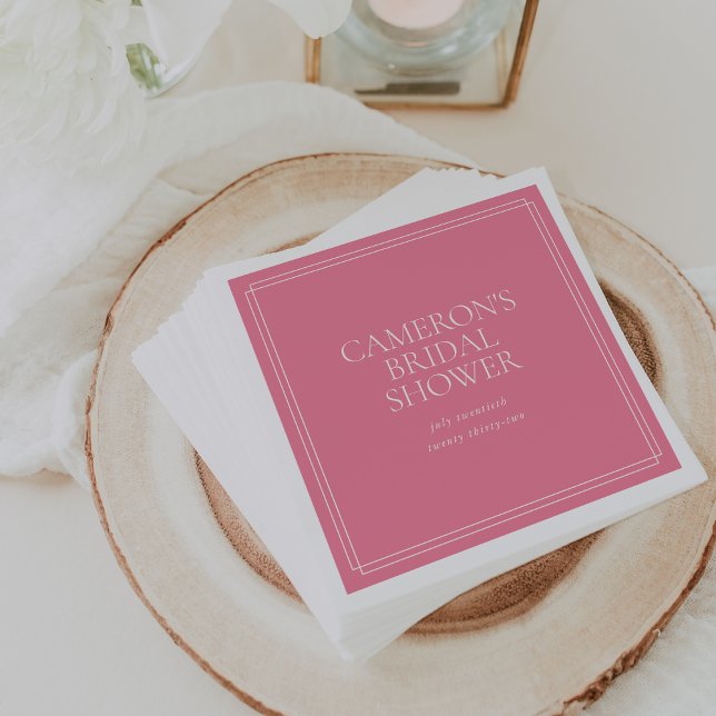 Peony Pink | Classic Bridal Shower Napkins (Creator Uploaded)