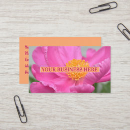Peony Pink Floral Business Card
