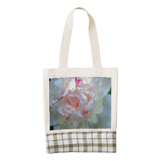 Peony Pretty White Zazzle HEART Tote Bag