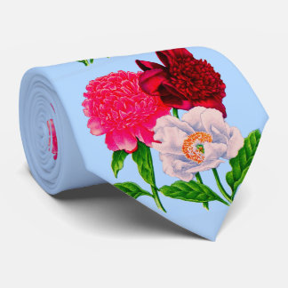 peony print neck tie