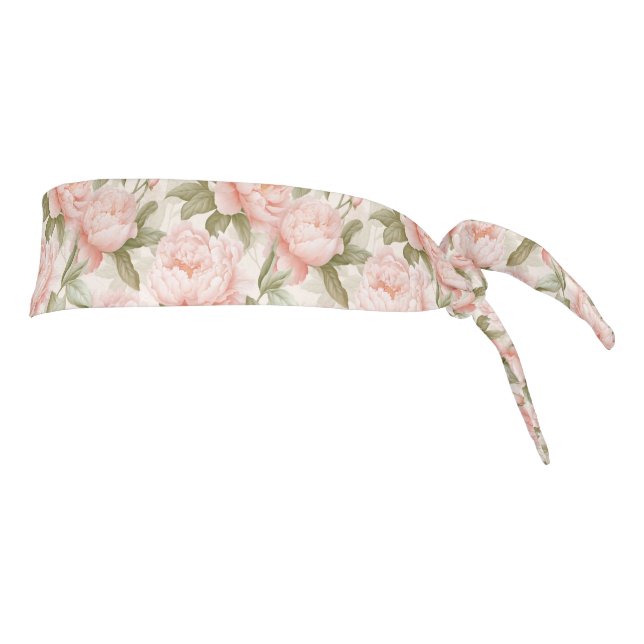 Peony Print Tie Back Headband (Rotate 90)