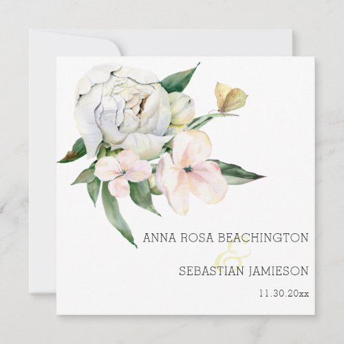  Peony QR _ RSVP Floral Bouquets AR15 Wedding Invitation