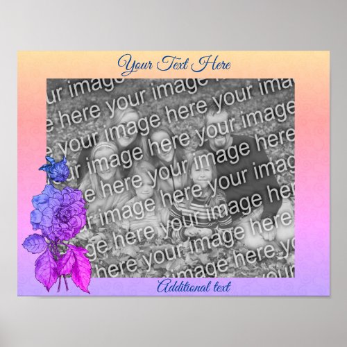 Peony Rainbow Personalized Add Your Photo Poster