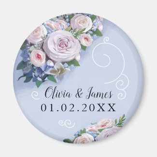 Peony Rose Couple Wedding Favors Elegant