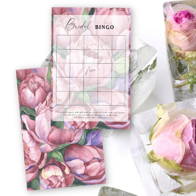 Peony roses - Bridal shower bingo game (Creator Uploaded)