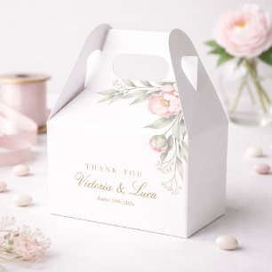 Peony Roses In Bloom Celebration Party Thank You Favor Boxes