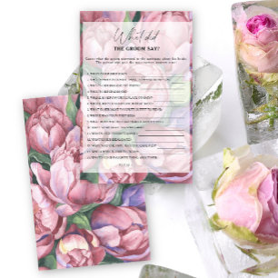 Peony roses - What did the groom say bridal game