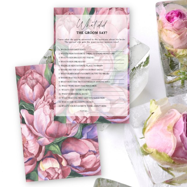 Peony roses - What did the groom say bridal game (Creator Uploaded)