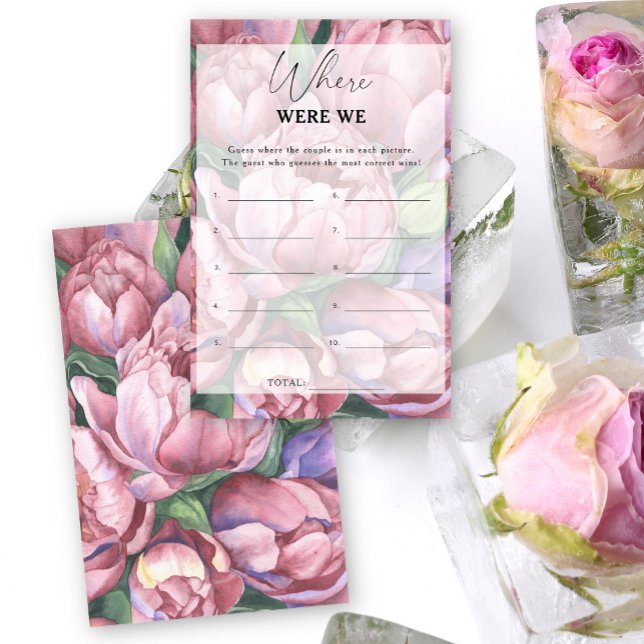 Peony roses - Where were we bridal shower game (Creator Uploaded)