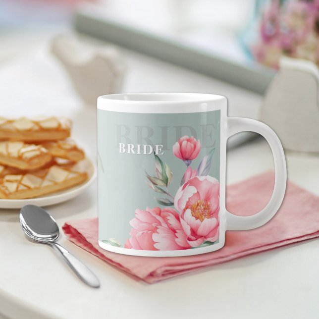 Peony Sage Green Wedding Mug | Bridal Shower Gift (Creator Uploaded)