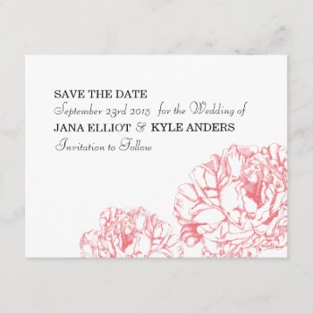 Peony Save The Date by designaline at Zazzle