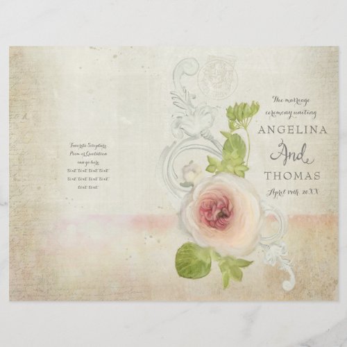 Peony Scroll Vintage _ Formal Wedding Program