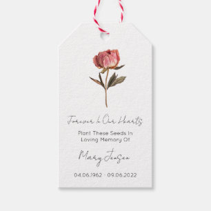 Peony Seed Packet Funeral Gift Tags