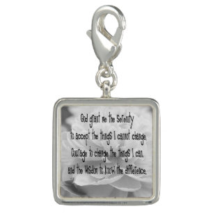 Peony Serenity Prayer Charm