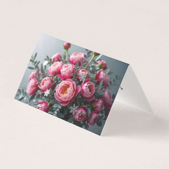 Peony  Snowflake Card (Front)