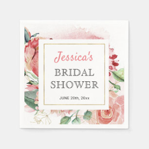 Peony Spring Bridal Shower Table Paper Cocktail Napkins