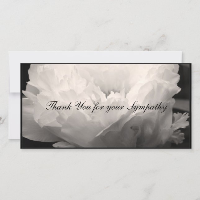 Peony Sympathy Thank You Horizontal Photo Card 1 (Front)