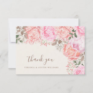 Peony Thank You Card