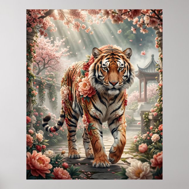Peony Tiger Blossom Power Poster (Front)