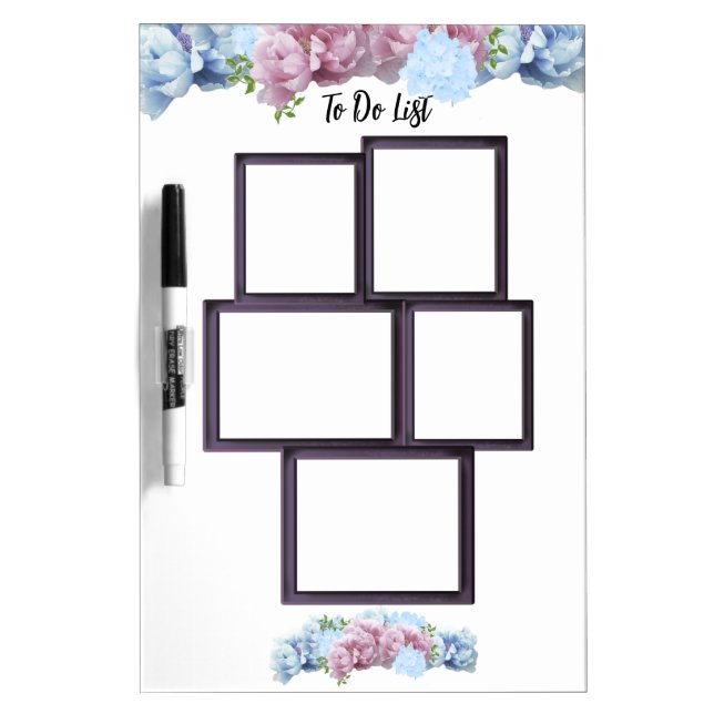 Peony To Do List Multi-Frame Dry Erase Board (Front)
