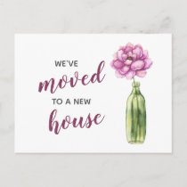 Peony Vase We Have Moved New Address Moving Postcard