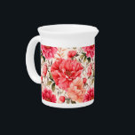 Peony Water Pitcher<br><div class="desc">Pitcher is shown in white with a lovely peony art print. 
Customize this item or buy as is.




Licensed Print</div>