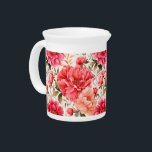 Peony Water Pitcher<br><div class="desc">Pitcher is shown in white with a lovely peony art print. 
Customize this item or buy as is.




Licensed Print</div>