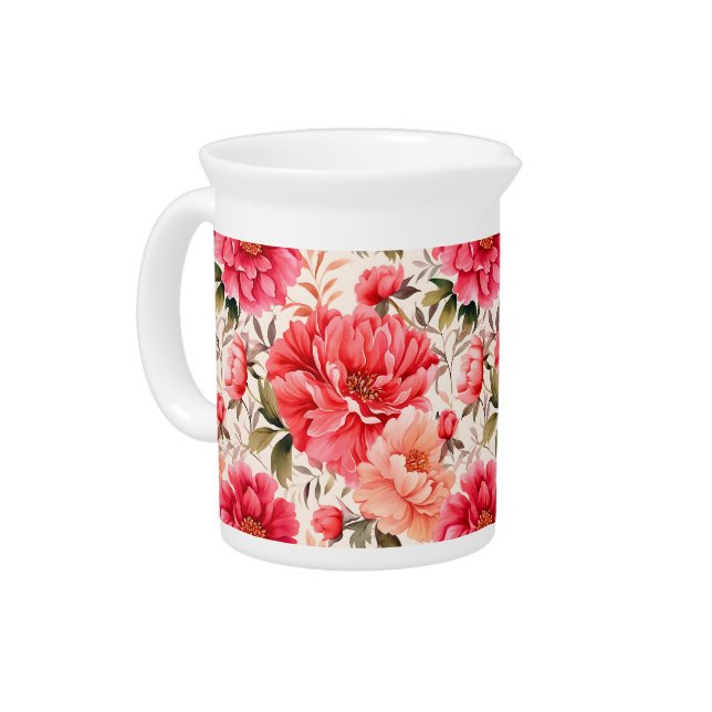 Peony Water Pitcher (Left)