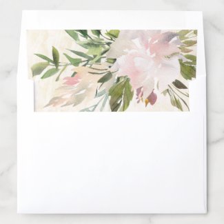 Peony Watercolor Bouquet Envelope Liner