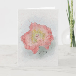 Peony Watercolor Card