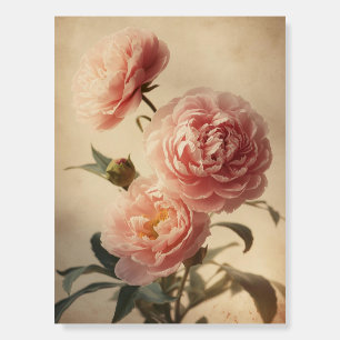 Peony Watercolor Vintage Floral Poster