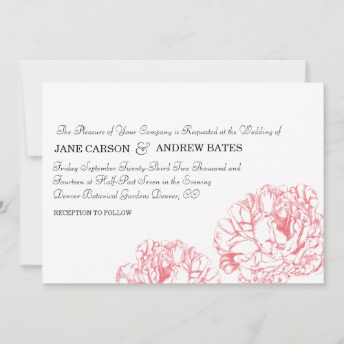 Peony Wedding Invitation