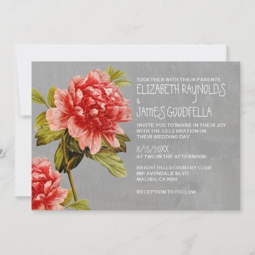 Peony Wedding Invitations