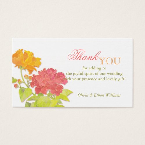 Mod Asian Peonies Wedding Thank You Favor Tags Business Cards