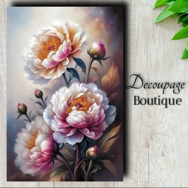 Peony Whispers Decoupage Tissue Paper (Peony Whisper Decoupage Tissue Paper)
